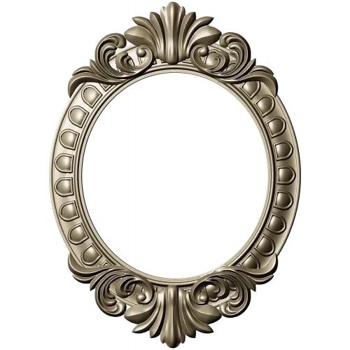 Ornate Oval Frame STL 3D Model for CNC Milling