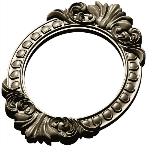 Ornate Oval Frame STL 3D Model for CNC Milling