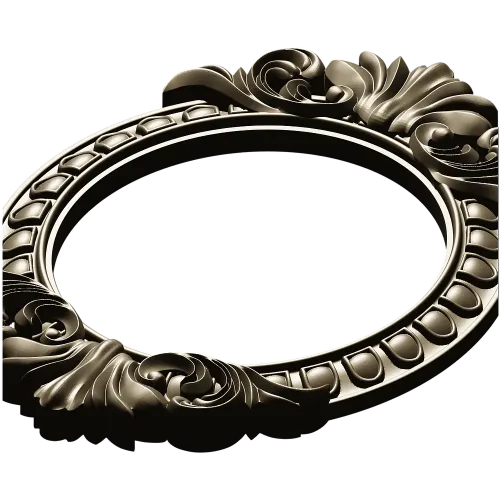 Ornate Oval Frame STL 3D Model for CNC Milling