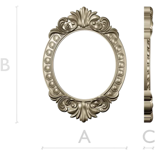 Ornate Oval Frame STL 3D Model for CNC Milling