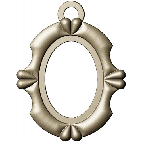 Ornate Oval Pendant Frame - STL 3D model for CNC