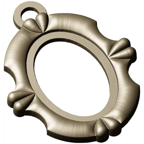 Ornate Oval Pendant Frame - STL 3D model for CNC