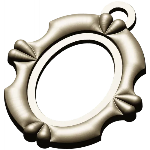 Ornate Oval Pendant Frame - STL 3D model for CNC