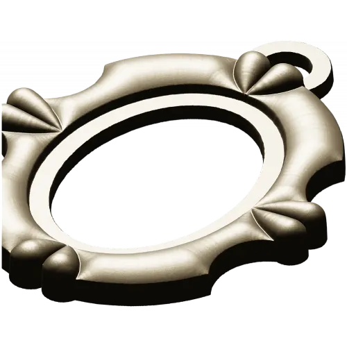 Ornate Oval Pendant Frame - STL 3D model for CNC