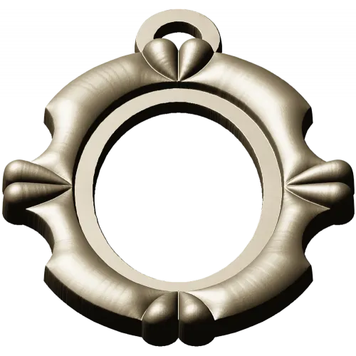 Ornate Oval Pendant Frame - STL 3D model for CNC