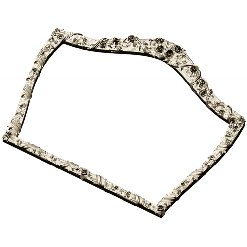 Rosette Crest Decorative Frame STL for CNC