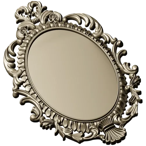 Ornate Oval Rococo Frame STL for CNC