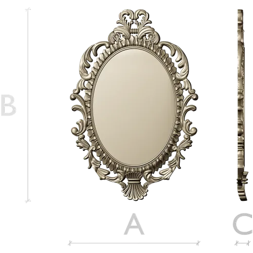 Ornate Oval Rococo Frame STL for CNC