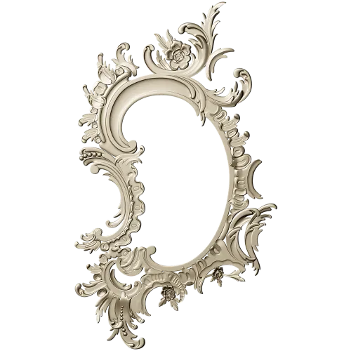 Rococo Oval Decorative Frame STL for CNC