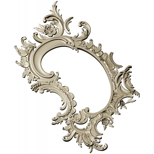 Rococo Oval Decorative Frame STL for CNC