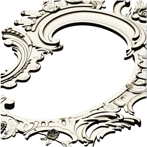 Rococo Oval Decorative Frame STL for CNC