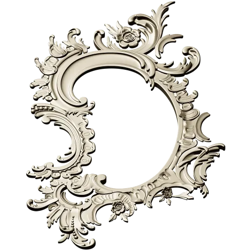 Rococo Oval Decorative Frame STL for CNC