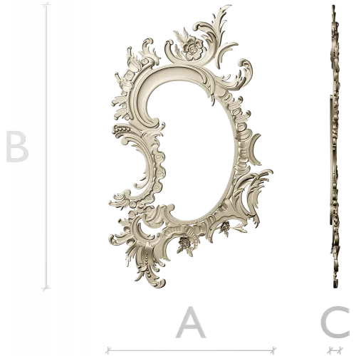 Rococo Oval Decorative Frame STL for CNC