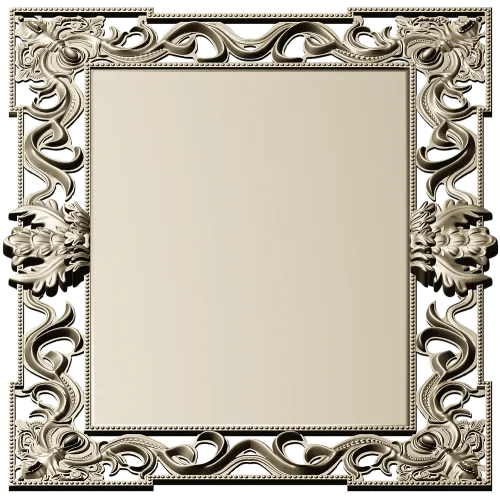 Ornate Rococo Rectangular Frame STL for CNC Routers