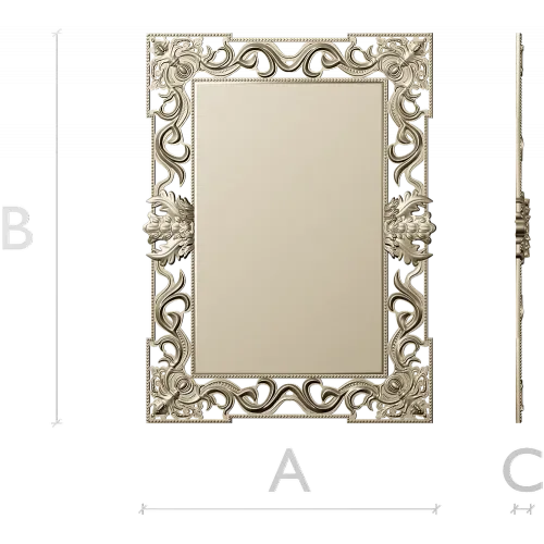 Ornate Rococo Rectangular Frame STL for CNC Routers