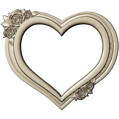 Heart Frame with Rose Clusters - STL 3D Model for CNC