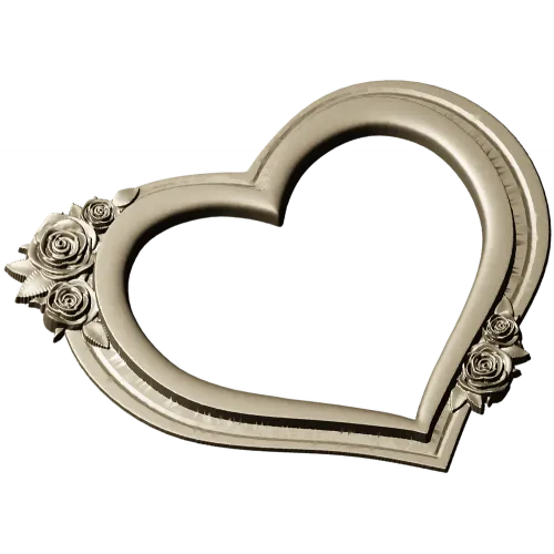 Heart Frame with Rose Clusters - STL 3D Model for CNC