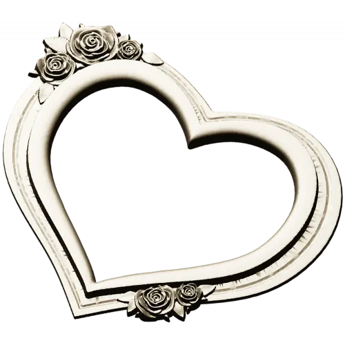 Heart Frame with Rose Clusters - STL 3D Model for CNC