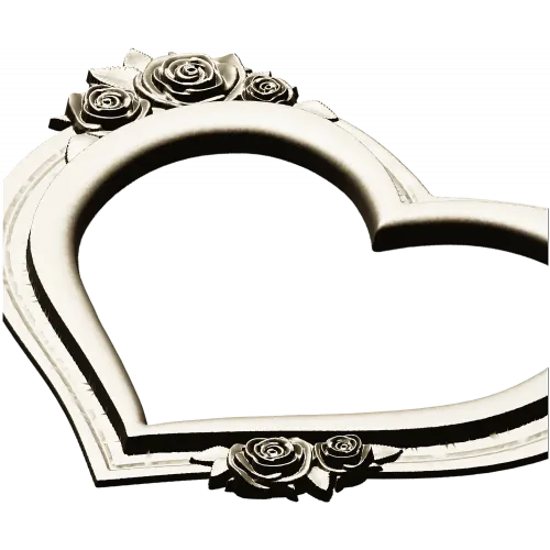 Heart Frame with Rose Clusters - STL 3D Model for CNC