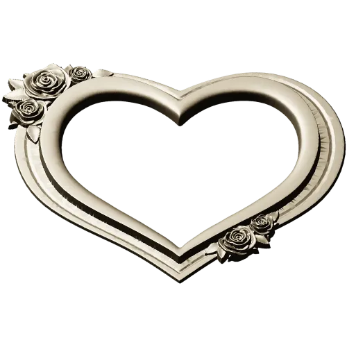 Heart Frame with Rose Clusters - STL 3D Model for CNC