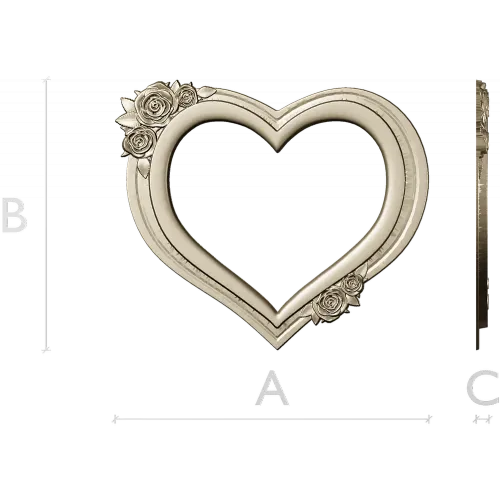 Heart Frame with Rose Clusters - STL 3D Model for CNC