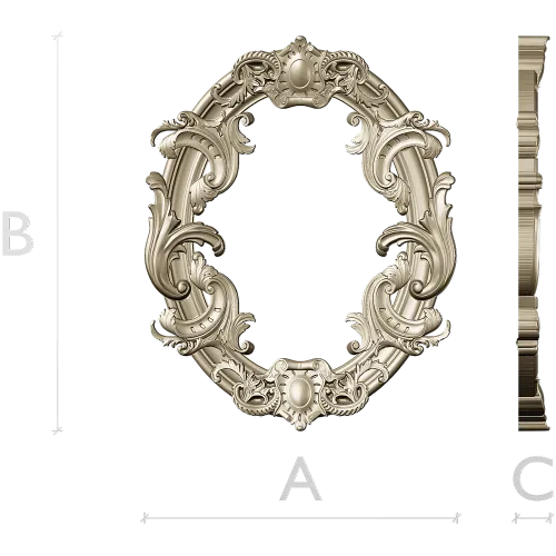 Овальная рокайльная рамка - STL для ЧПУ