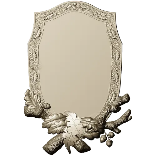 Oakcrest cartouche - high-relief decorative frame STL for CNC