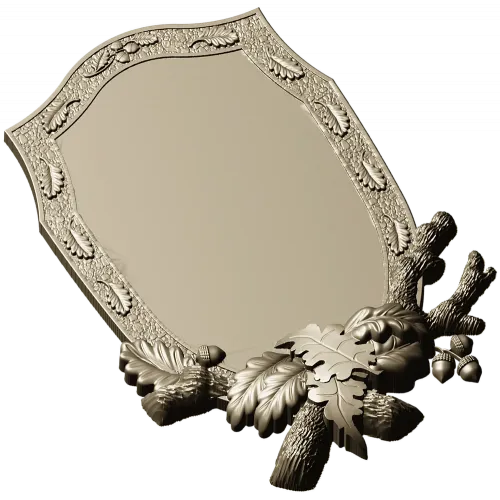 Oakcrest cartouche - high-relief decorative frame STL for CNC