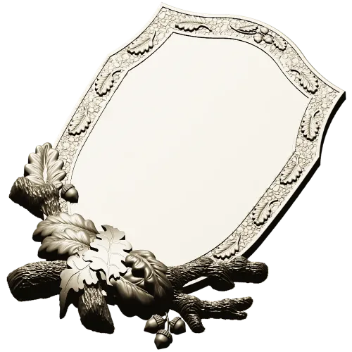 Oakcrest cartouche - high-relief decorative frame STL for CNC