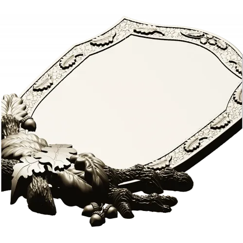 Oakcrest cartouche - high-relief decorative frame STL for CNC