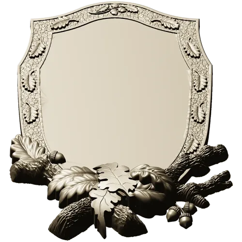 Oakcrest cartouche - high-relief decorative frame STL for CNC