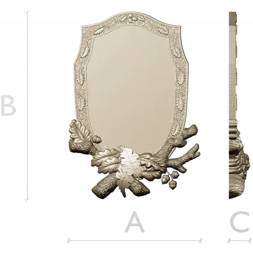 Oakcrest cartouche - high-relief decorative frame STL for CNC