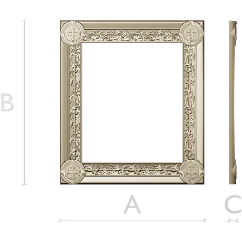 Ornate Rosette Corner Frame - STL 3D Model for CNC