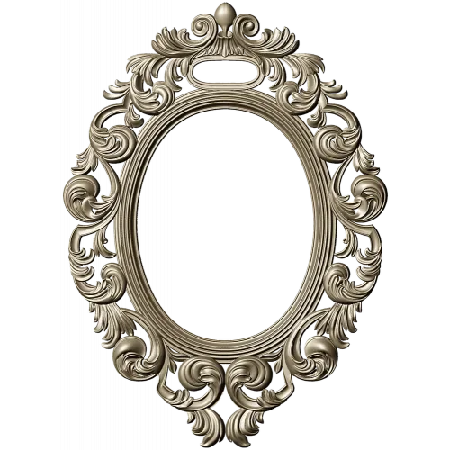 Ornate Rococo Oval Frame STL for CNC Routing