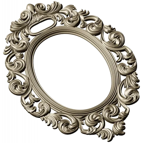 Ornate Rococo Oval Frame STL for CNC Routing