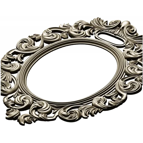 Ornate Rococo Oval Frame STL for CNC Routing