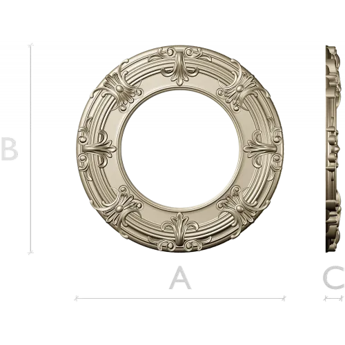Baroque Round Frame 3D STL for CNC Milling