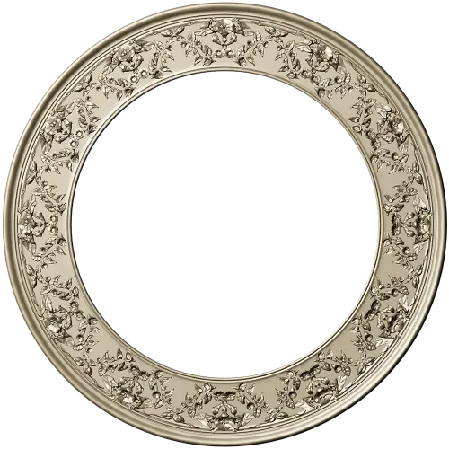 Ornate Round Frame STL - High-Relief Floral Ring for CNC