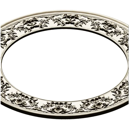 Ornate Round Frame STL - High-Relief Floral Ring for CNC