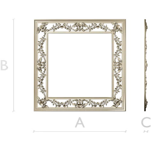 Ornate Floral Square Frame STL