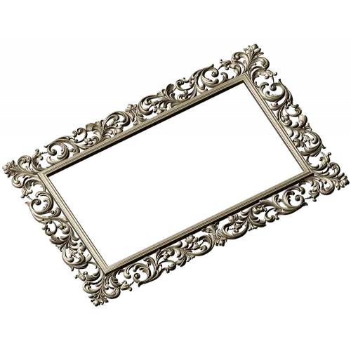 Ornate Rococo Rectangular Frame STL for CNC