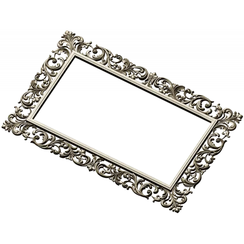 Ornate Rococo Rectangular Frame STL for CNC