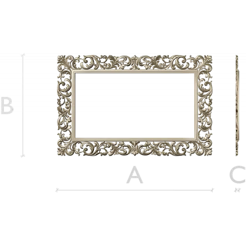 Ornate Rococo Rectangular Frame STL for CNC