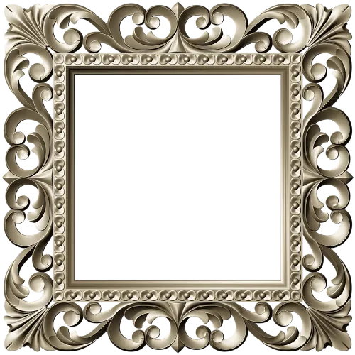 Baroque Square Frame STL for CNC Milling