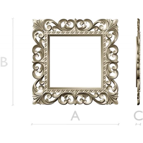 Baroque Square Frame STL for CNC Milling