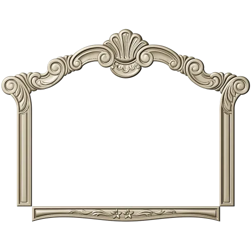 Ornate Shell Crest Frame - STL 3D Model for CNC