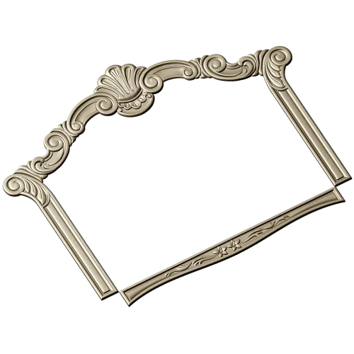 Ornate Shell Crest Frame - STL 3D Model for CNC