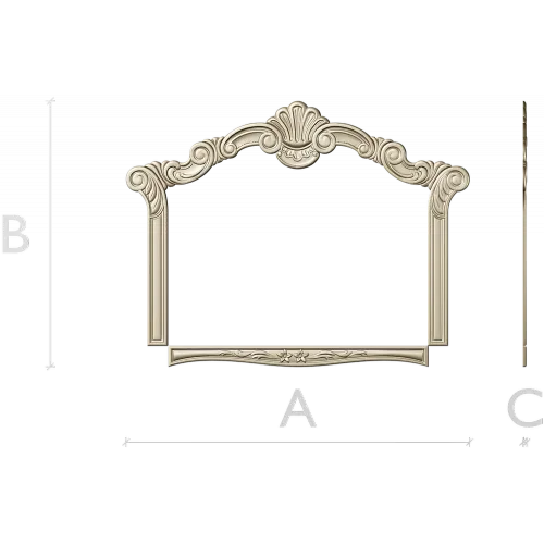 Ornate Shell Crest Frame - STL 3D Model for CNC