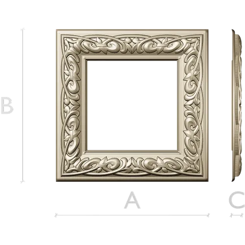 Ornate Square Frame STL for CNC Milling