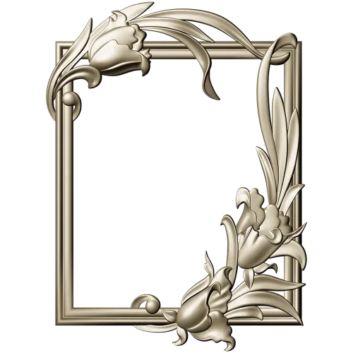 Lily Embrace - decorative frame 3D model STL for CNC